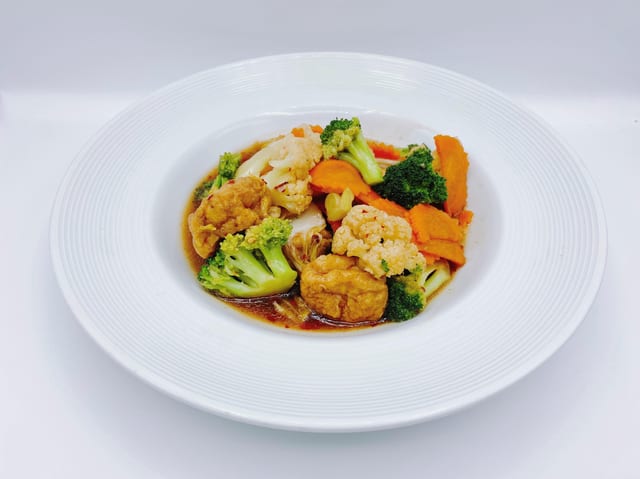 Mixed Vegetables Stir-Fry (Gluten free sauce).