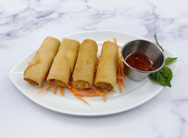 2X Crispy Vegetarian Spring Rolls.