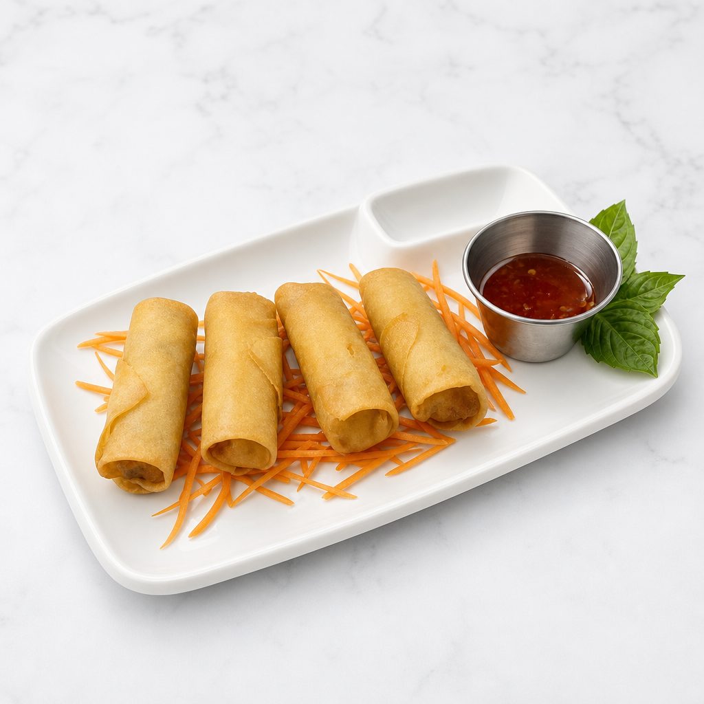 Crispy Vegetarian Spring Rolls.