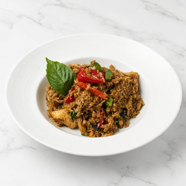 Thai Basil Spicy Fried Rice (Gluten Free Sauce).