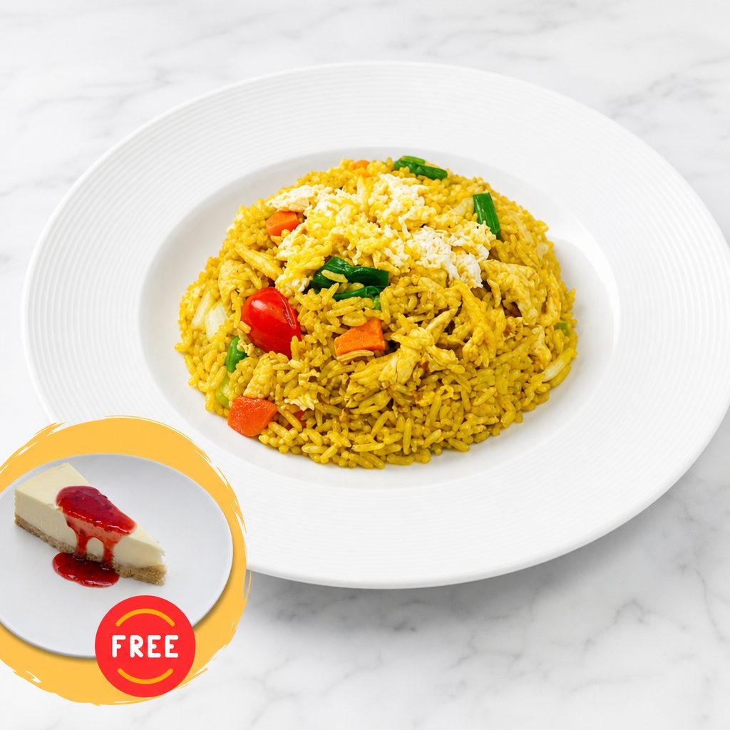 Yellow Curry Fried Rice (with FREE New York Cheesecake).