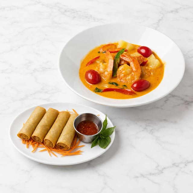 Red Curry (with FREE Vegetarian Spring Rolls).