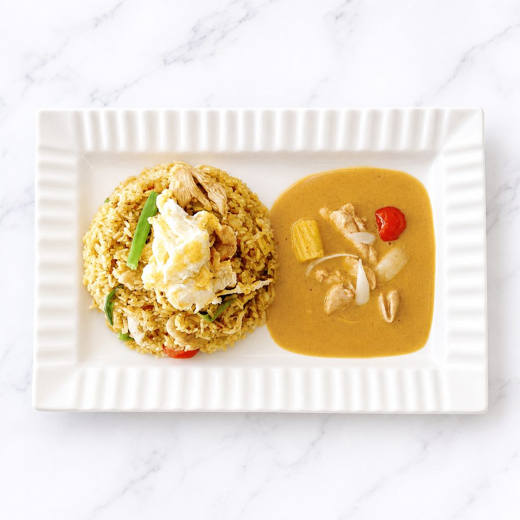 (Combo Full Size) Yellow Curry Fried Rice + Yellow Curry.