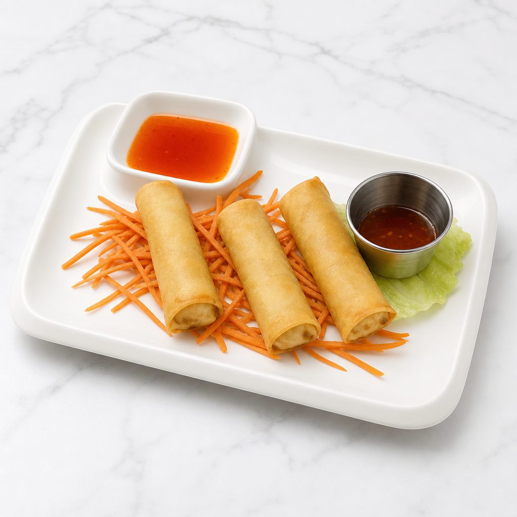 Crispy Chicken Spring Rolls.
