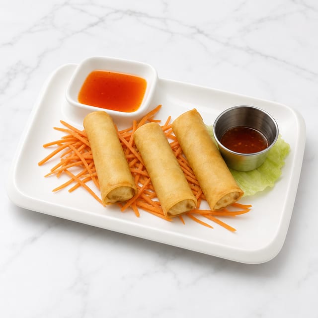 Crispy Chicken Spring Rolls.