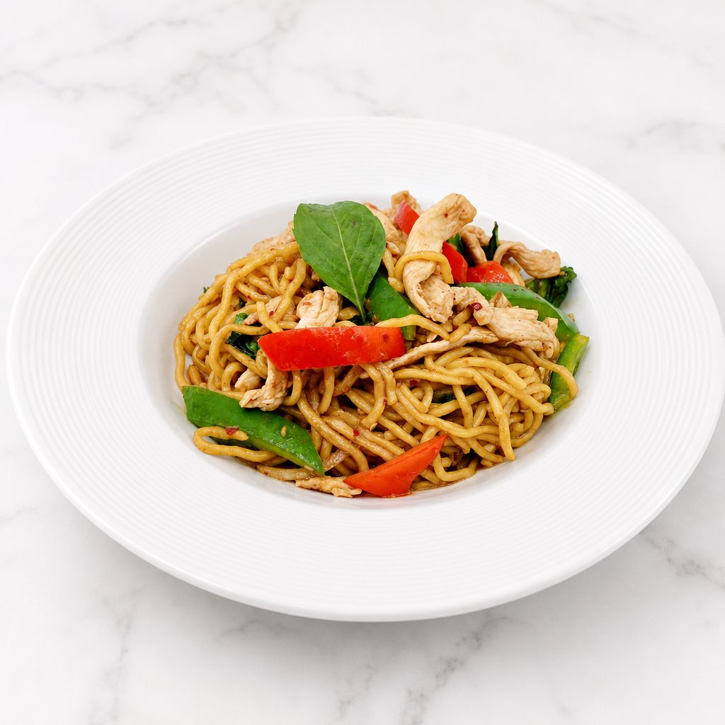 Lo Mein Drunken Noodle (Gluten Free Sauce).