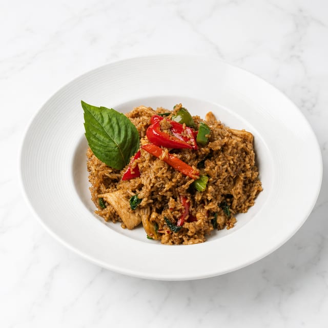 Thai Basil Spicy Fried Rice (with FREE Iced Green Milk Tea).