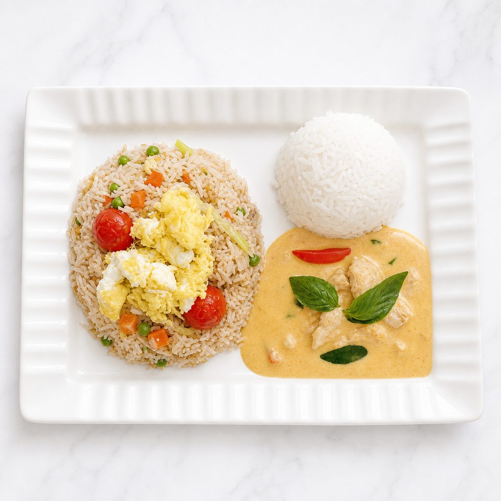 (Combo Full Size) Thai Fried Rice + Panang Curry.