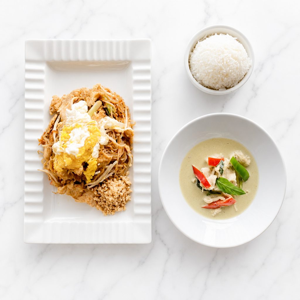 (Combo Full Size) Pad Thai + Green Curry.