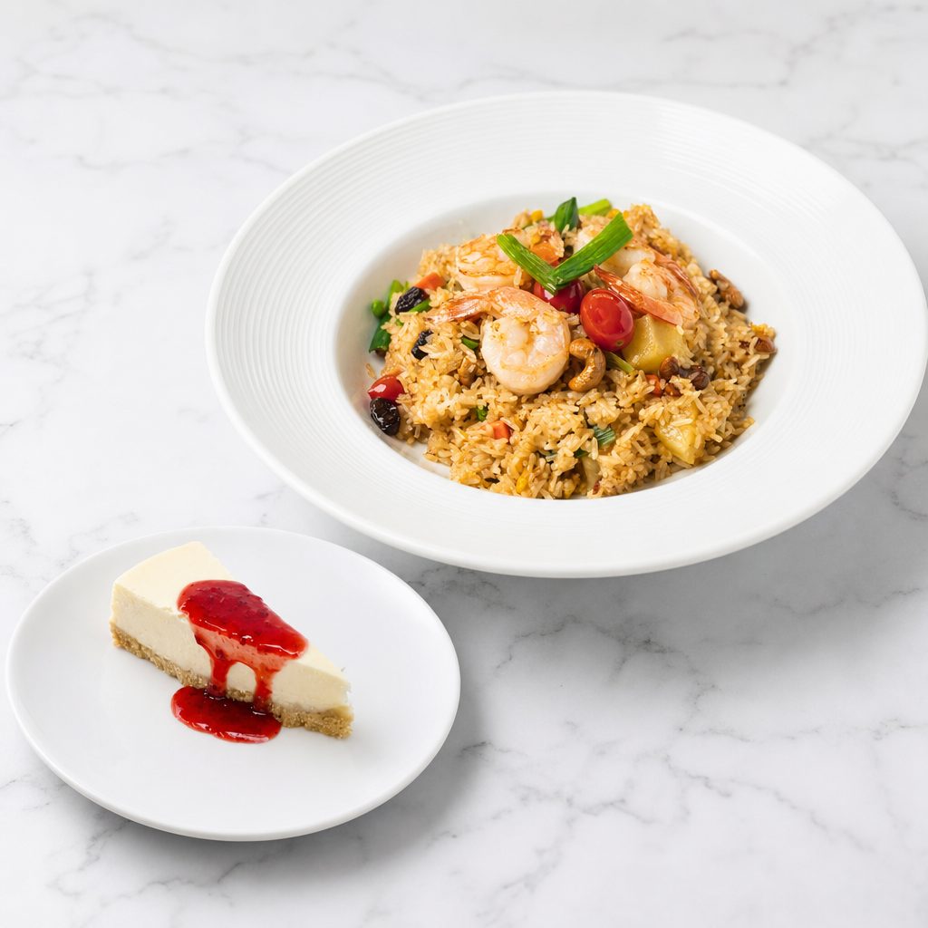 Pineapple Fried Rice (with FREE New York Cheesecake).