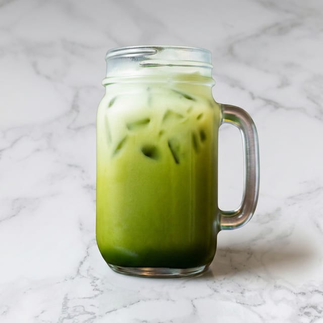 Vegan Iced Green Milk Tea (Almond Milk).