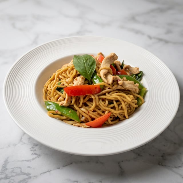 Lo Mein Drunken Noodle (Gluten Free Sauce).