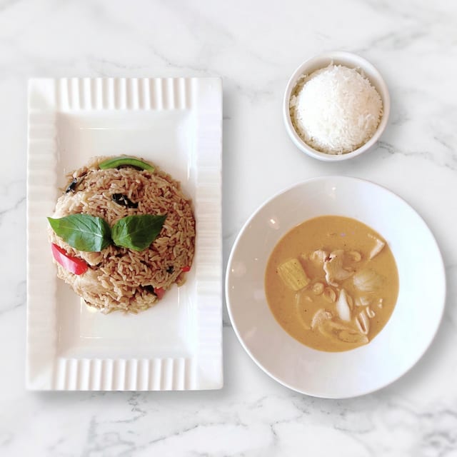 (Combo Full Size) Spicy Basil Fried Rice + Massaman Curry.