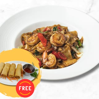 Drunken Noodle - Pad Kee Mao (with FREE Vegetarian Spring Roll)