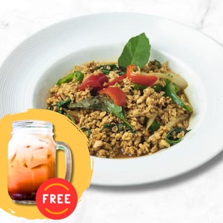 Ka Praw - Thai Basil Stir Fry (with FREE Thai Iced Tea)