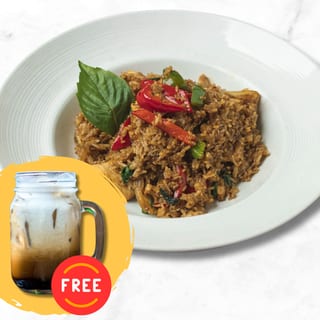 Thai Basil Spicy Fried Rice (with FREE Thai Iced Coffee)