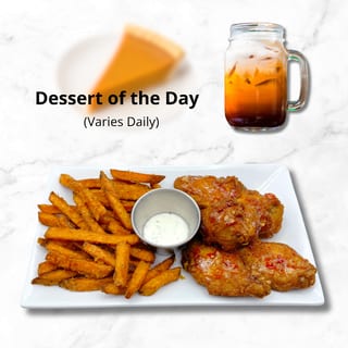 Wings & Sweet Potato Fries (Lunch Special)
